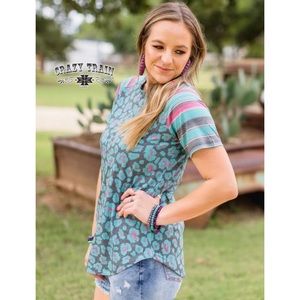 Crazy Train Women's Multicolor Leopard Print Top
